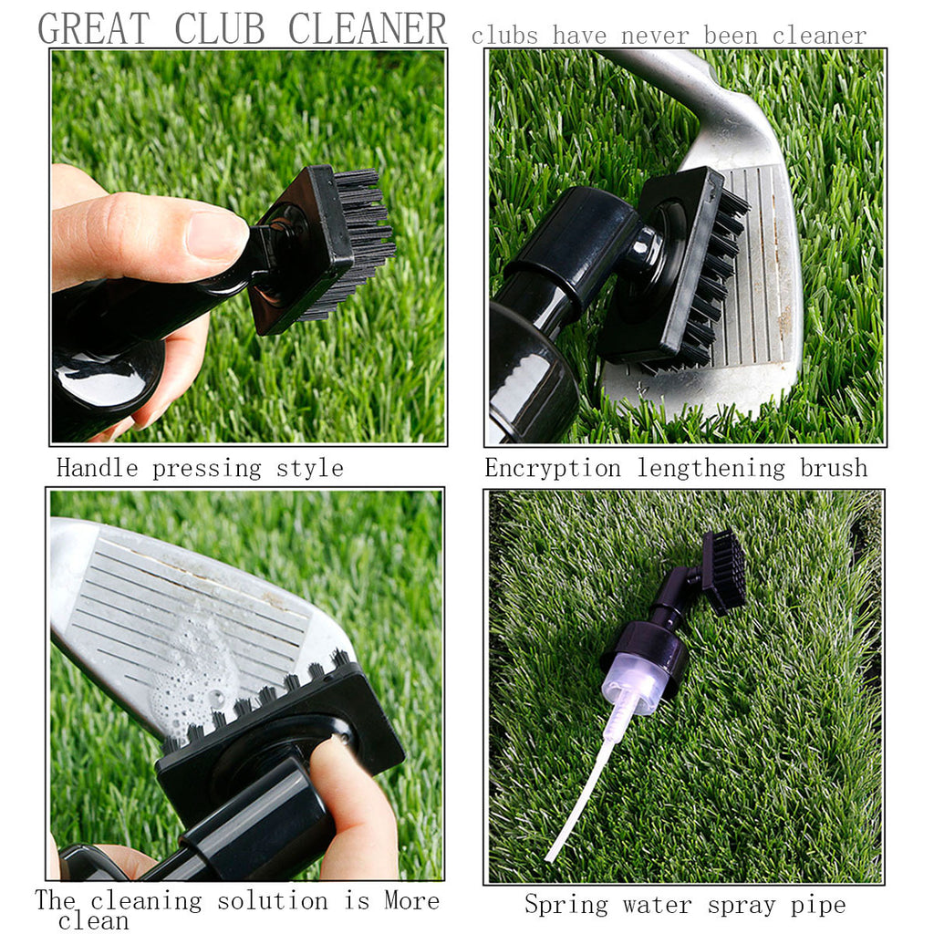 Press-Type Golf Club Cleaning Brush with Spray Function