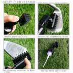 Press-Type Golf Club Cleaning Brush with Spray Function